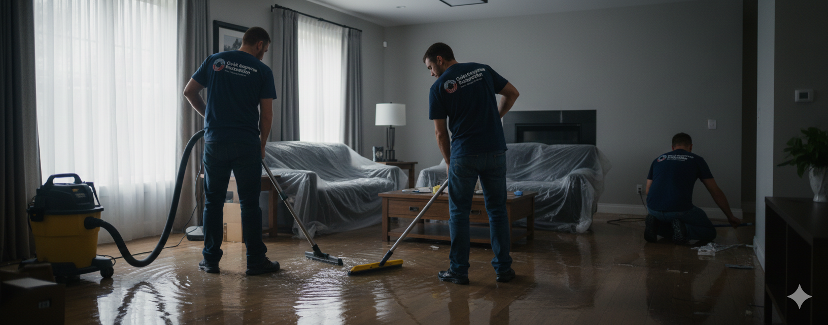 Water damage on walls